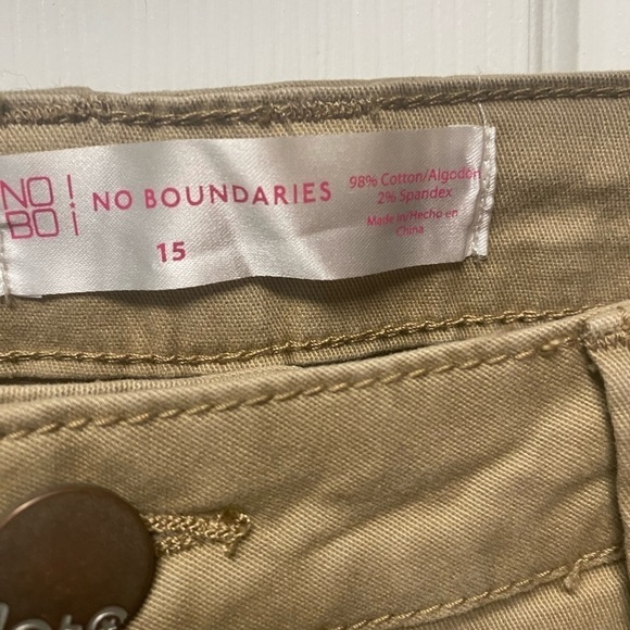 Nobo No Boundaries size 15 Jr uniform khaki pants high waist - Picture 2 of 8